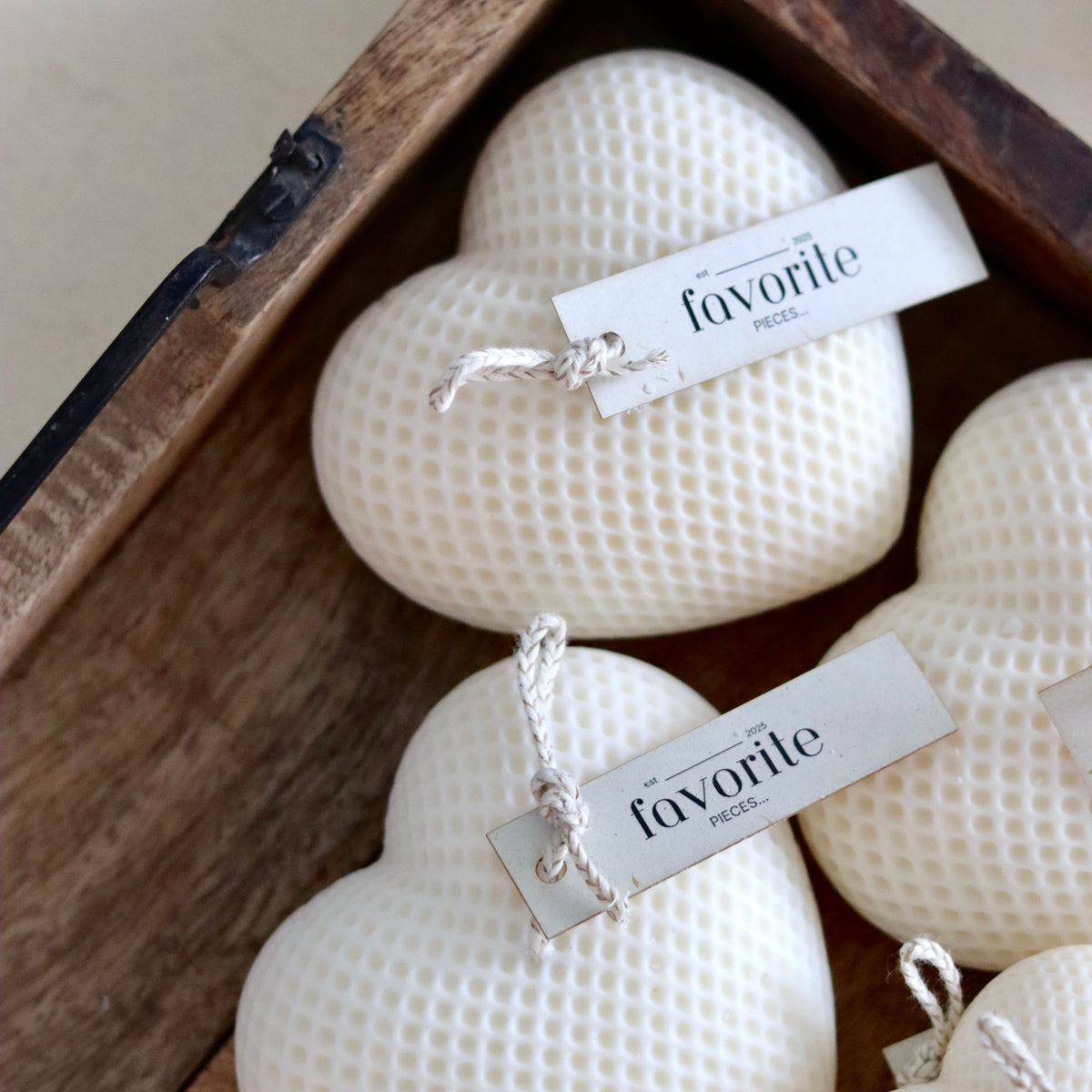 Set of 3 Heart Candles