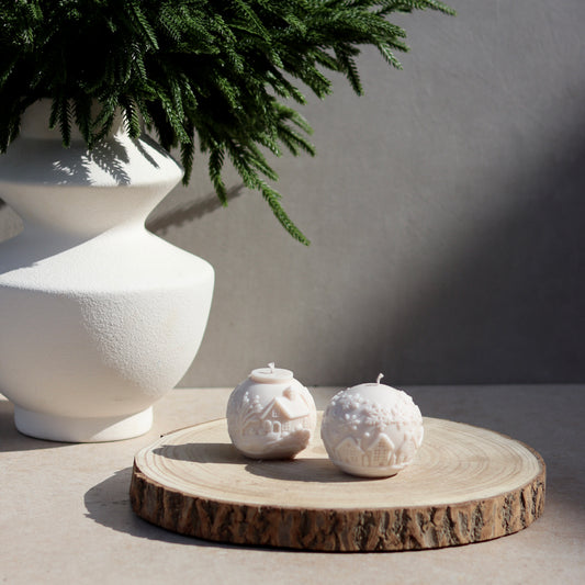 2er Set Weihnachtskugel Kerzen