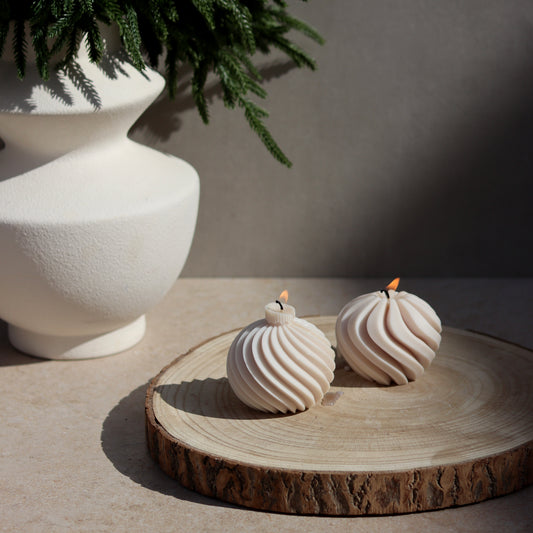 2er Set Weihnachtskugel Kerzen