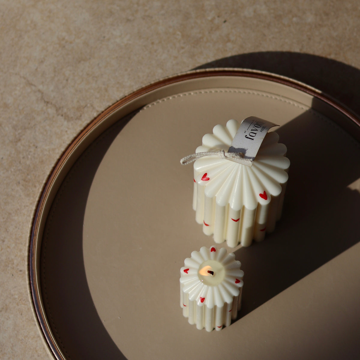 Pillar Candles Red Hearts