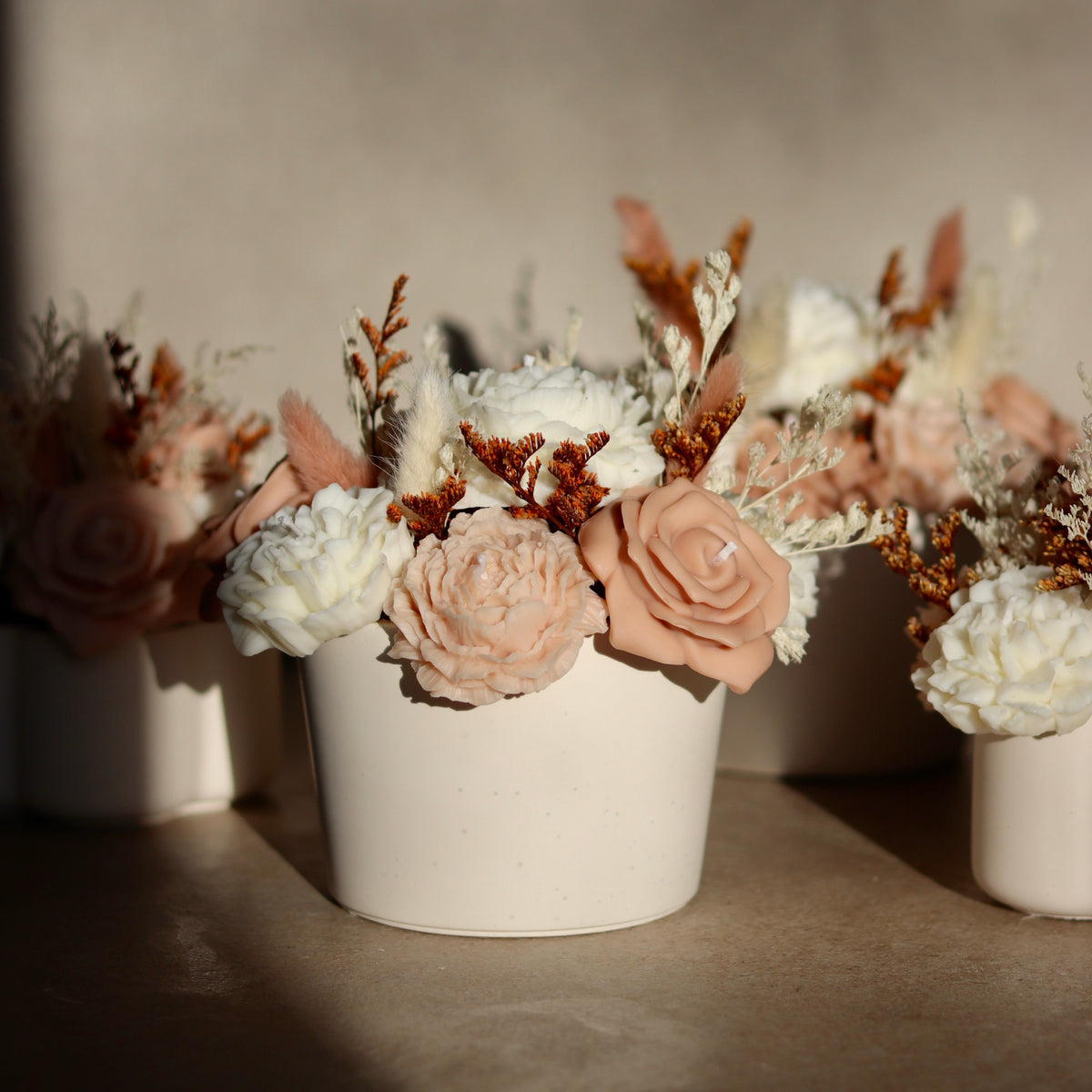 Wachsblumen Bouquet braun