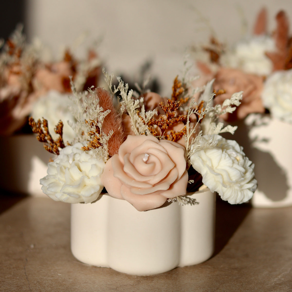 Wachsblumen Bouquet braun