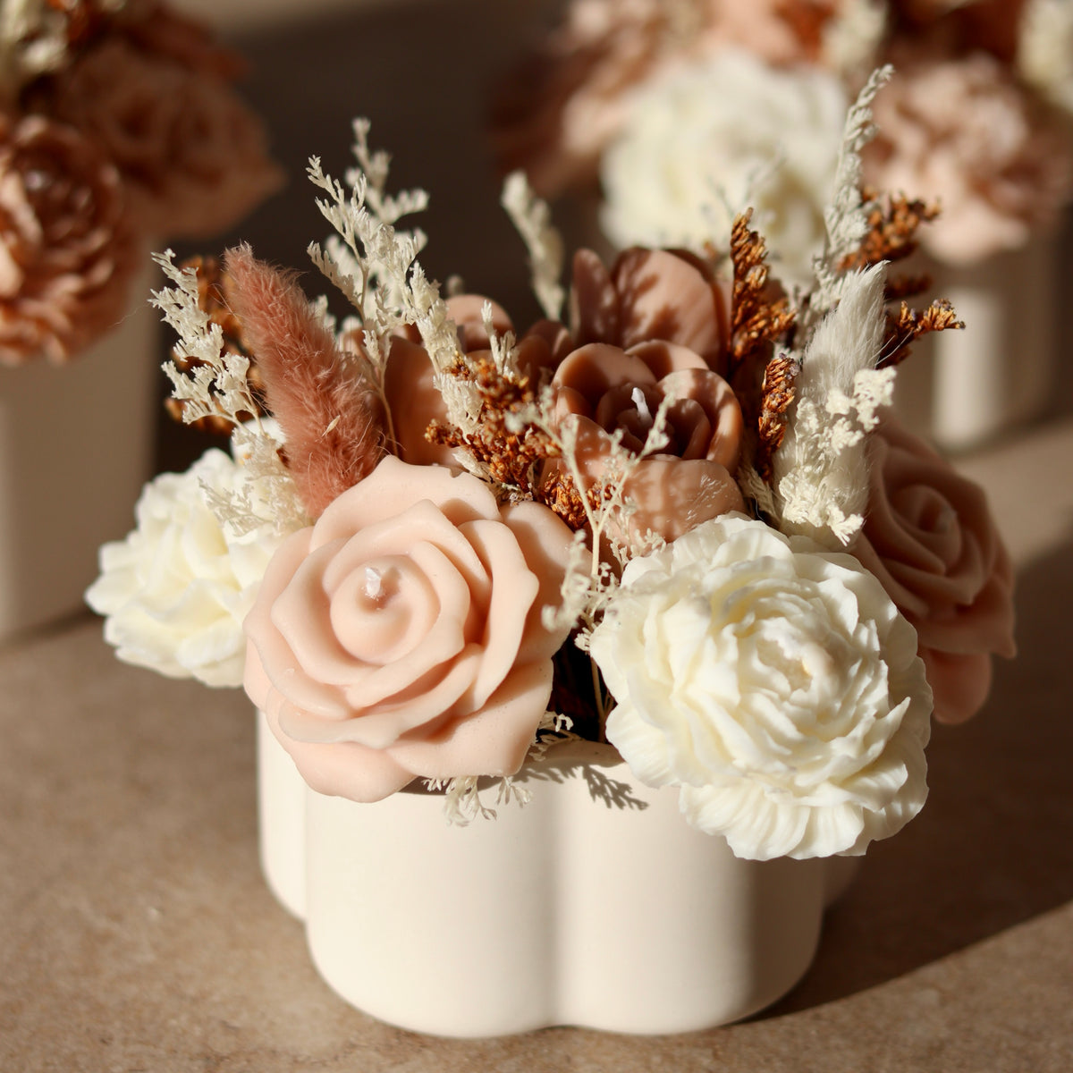 Wachsblumen Bouquet braun