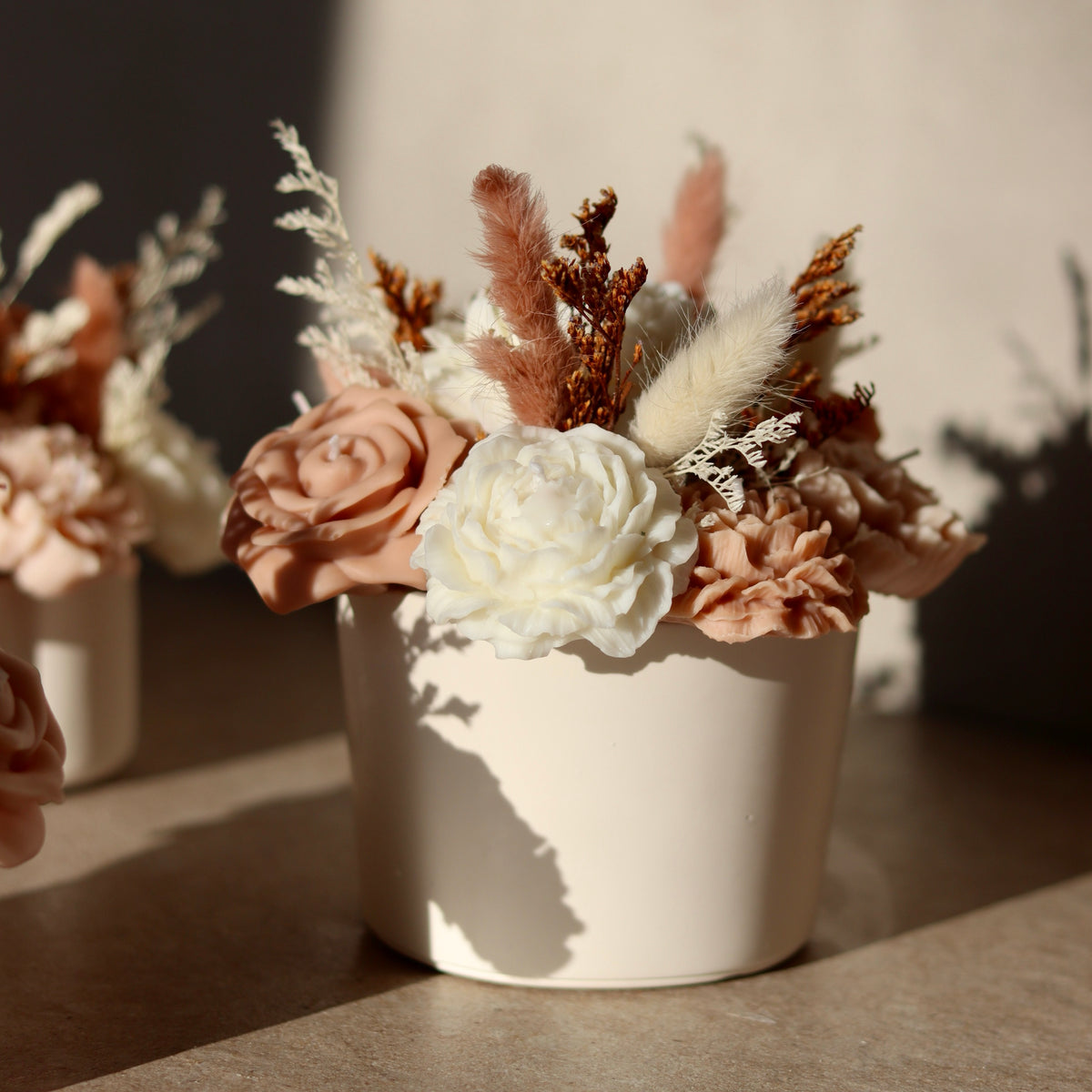 Wachsblumen Bouquet braun