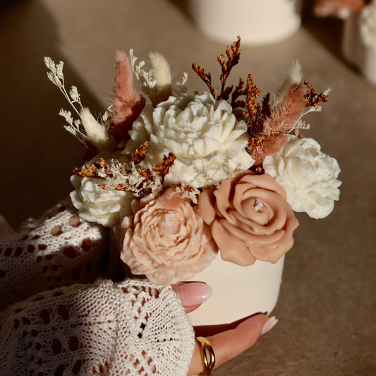 Wachsblumen Bouquet braun