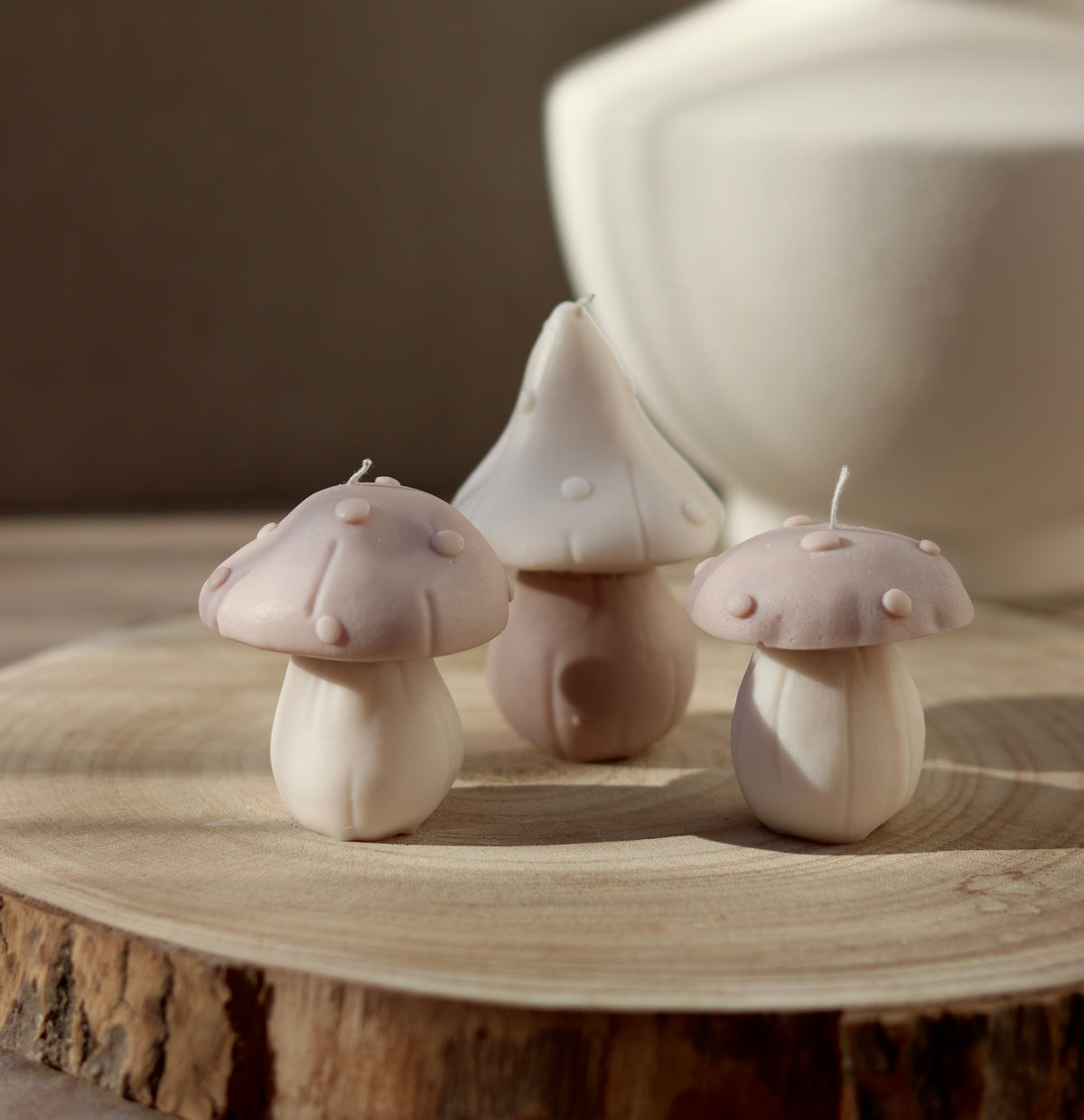 3er Set Pilz Kerzen