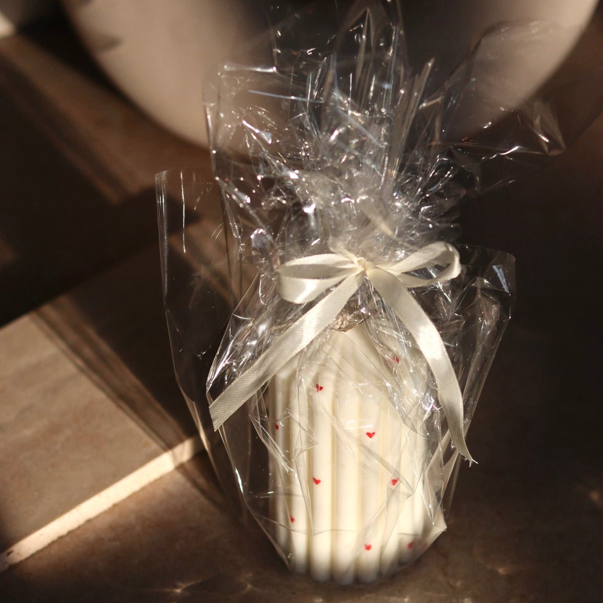 Pillar Candles Red Hearts